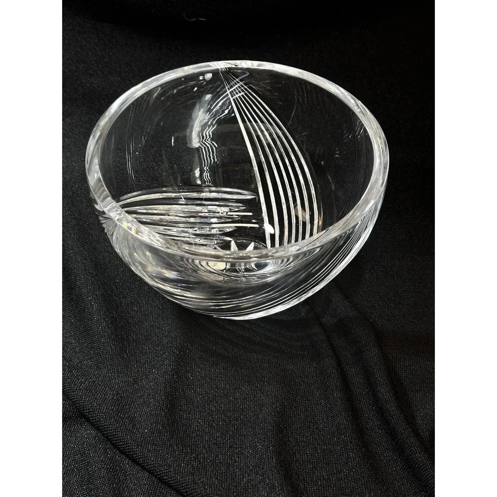 Montreux  24% Lead Crystal Candy Display Bowl Czech Republic 7